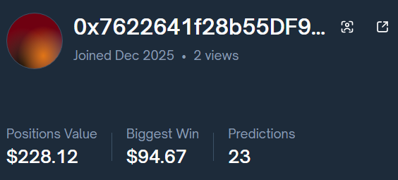 Example account showing 23 predictions - you need at least 2